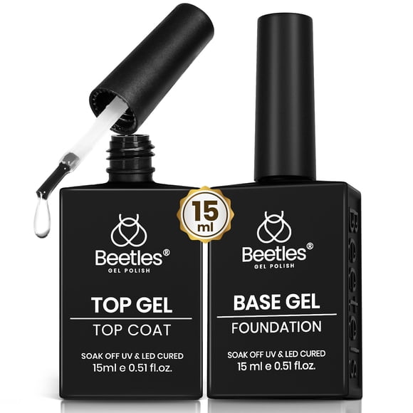 Esmalte de uñas en gel Beetles, capa superior y capa base en gel que no se limpia