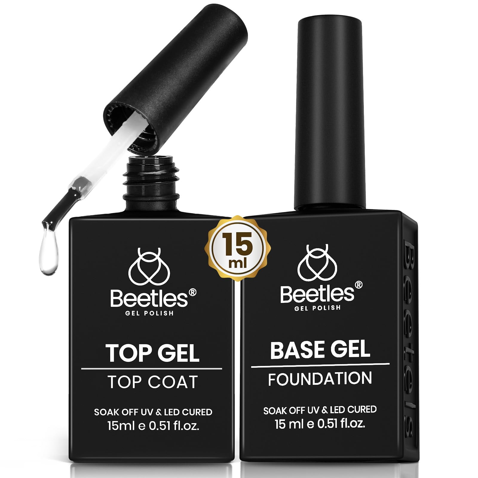 Beetles Gel Polish - Esmalte De Uñas En Gel Beetles, Capa Superior Y Capa Base En Gel Que No Se Limpia