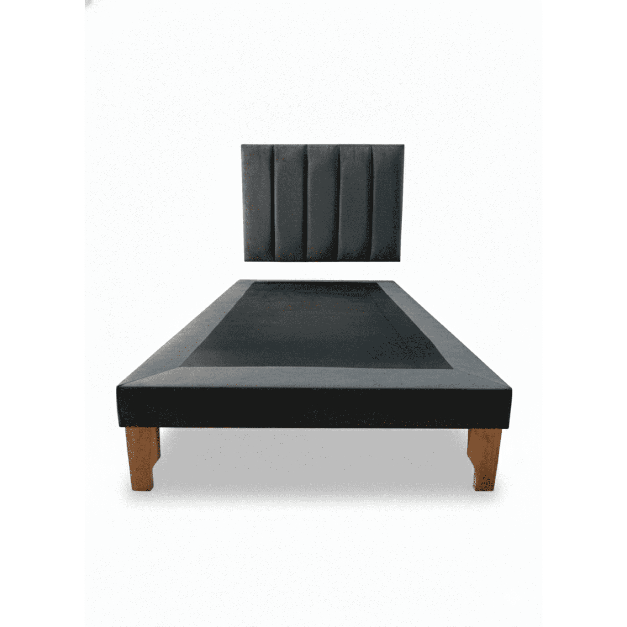 Muebles New - Cama De Plaza Lineal Gris Oscuro Felpa