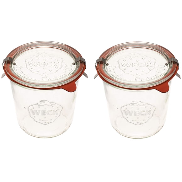 Frascos para Conserva WECK 742 Molde Transparente Vidrio 1/2L (2 Frascos)