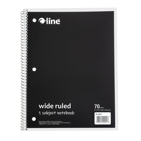 C-Line - Libreta De Un Tema Con Rayas Anchas Negras, 70 Páginas, Caja De 24
