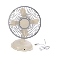 Magideal - Mini Ventilador De Escritorio Ventiladores De Cabeza Móvil 2 Velocidades Interior Silencioso Compacto Pequeño Ventilador De Refrigeración Ventilador P Beige