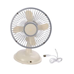 Magideal - Mini Ventilador De Escritorio Ventiladores De Cabeza Móvil 2 Velocidades Interior Silencioso Compacto Pequeño Ventilador De Refrigeración Ventilador P Beige
