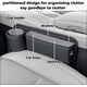 thumbnail image 3 of 2-Pack asiento de coche hueco llenador organizador con soporte de taza - cuero premium - ajuste universal - mantiene latas / teléfono / llaves / carteras organizadas (negro), 3 of 3