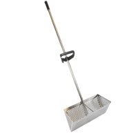 Magideal - Rastrillo Para Pulgas De Arena De Acero Inoxidable, Mango Largo Desmontable, Cesta Ancha, Rastrillo De Calidad Para Pesca Para Playa Con Cubo De Pesca