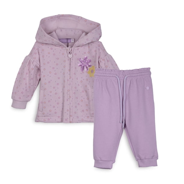 Buzo Bebé Niña con Capucha Cintura Ajustable Floral Lila Pillin