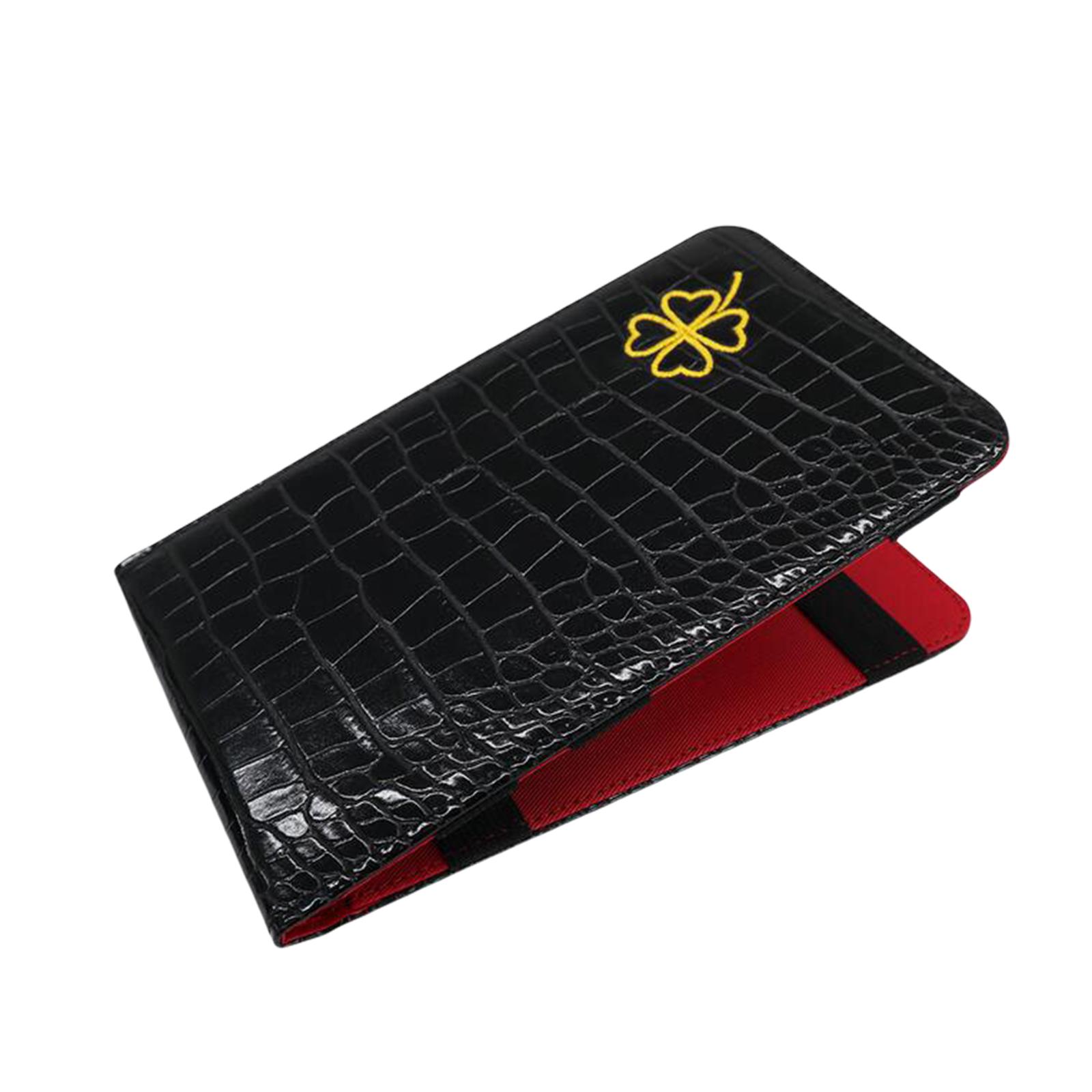 Ioensy - Pu Golf Scorecard Holder Golf Score Cards Wallet Golfer Yardage Book Covers Negro