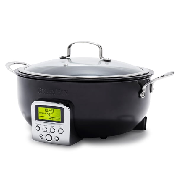 Olla de cocción lenta GreenPan Elite Essential de cerámica antiadherente de 6 cuartos de galón