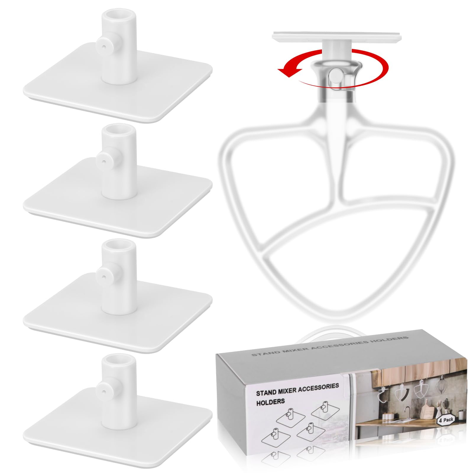 Organizador De Accesorios Para Batidora Locoadct Blanco Paquete De 4