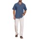 thumbnail image 2 of INSPIRE CHIC Camisa de Hombre con Cuello de Campamento, Bolsillo en el Pecho, Botones, Manga Corta, Algodón, Talla M, Azul Oscuro, 2 of 4