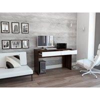 Tuhome - Escritorio Recto 1 Cajon Acre Café Y Blanco 75X120X45 Cm