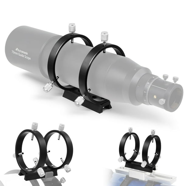 Anillos de guía ajustables Astromania con placa (diámetro interior de 90 mm, par) para telescopios de 63 a 89 mm de diámetro.
