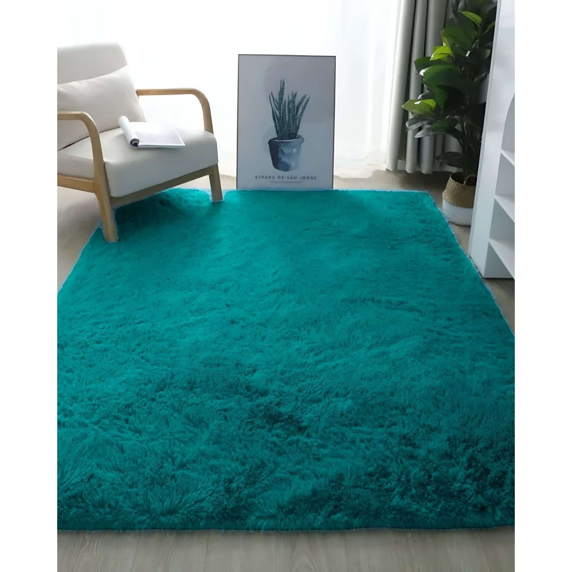 Teng Fei - Alfombra Living Dormitorio Suave 180 X 200 Cm Turquesa