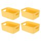 thumbnail image 1 of Uxcell 4-Pack Botes de Almacenamiento de Plástico Amarillo, 12.0 x 8.1 x 4.7 Pulgadas Organizadores de Despensa y Cestas de Almacenamiento con Asas para Cocina Baño Hogar Oficina, 1 of 7