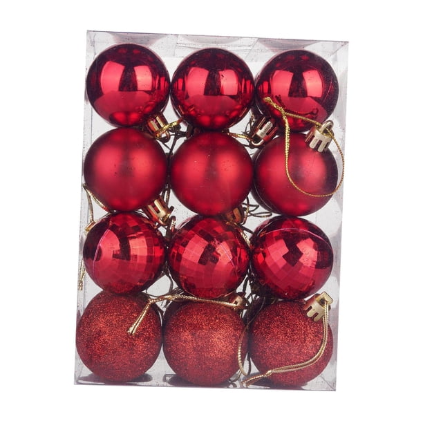 24x Bolas De Navidad Decoración Del Hogar Adornos De Árbol De Navidad Para Fiesta Hogar Vacaciones Rojo