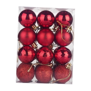 Bothyi - 24X Bolas De Navidad Decoración Del Hogar Adornos De Árbol De Navidad Para Fiesta Hogar Vacaciones Rojo