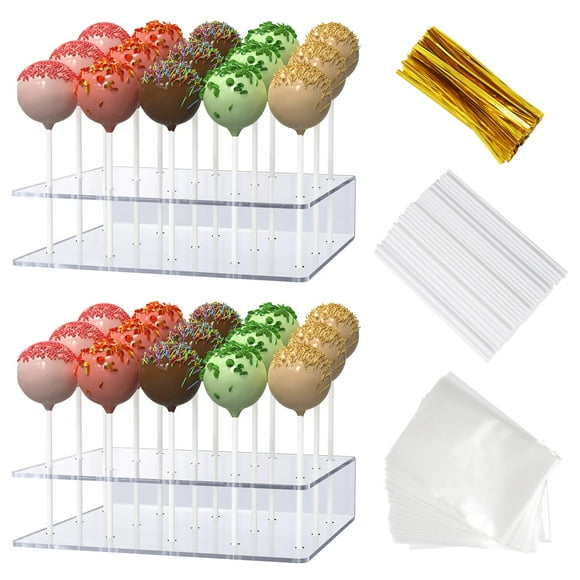 Soporte acrílico para piruletas Dooiclear Cake Pop Stand, paquete de 2
