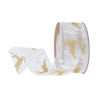 Bothyi - Cinta Navideña 20M Atmósfera Festiva Cinta De Envoltura Con Dibujos Navideños Blanco