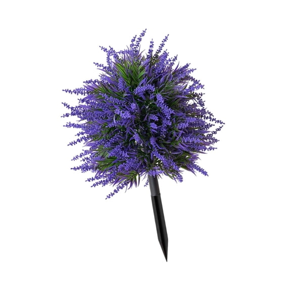 Entrada De Patio Con Flores Artificiales De Lavanda Y Estacas Para Jardín