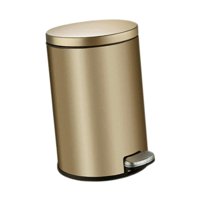 Magideal - Stainless Steel Step Trash Can Hands Waterproof Dust Bin Waste Basket 6L Foot Pedal Garbage Bin For Kitchen Restaurant Toilet Bathroom Oro