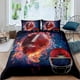 thumbnail image 2 of Christm-as Trees D-u-t Co-ve-r Queen Size Sa-nta Claus- and Snowman Comfort-er Cover with 2 Pillow-case for Te-ens Adults Kids S-tarry Sky Be-dding Set Snow Sc-ene Brea-thable 3 Pieces D-ecorative, 2 of 5