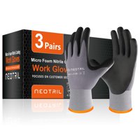 Guantes De Trabajo De Seguridad Neotril Con Revestimiento De Nitrilo Microespuma, 3 Pares