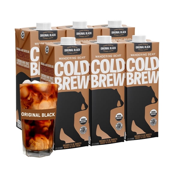 Café frío Wandering Bear Straight Black Organic 946 ml