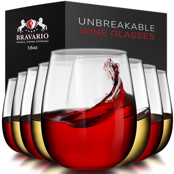 Copas de Vino Bravario Irrompibles de 473 ml Juego de 8
