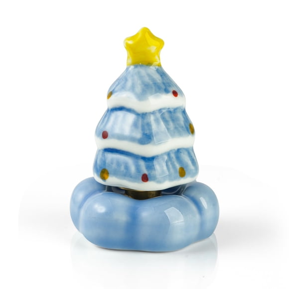 Calcetines navideños de cerámica para niños, azul y blanco