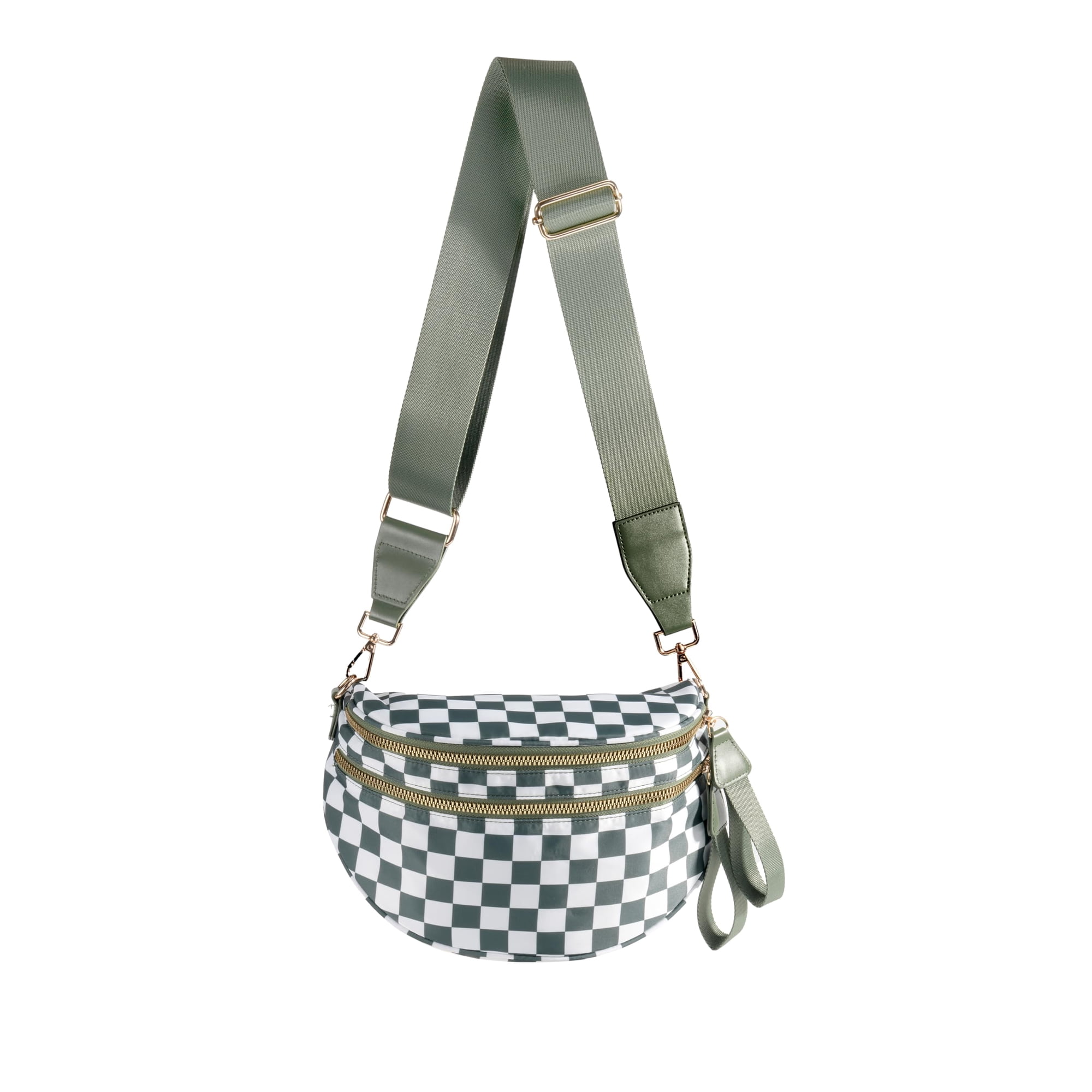 Bandolera Feiboon Spacious A Cuadros De Nylon Para Mujer