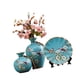 thumbnail image 1 of 3 jarrones de cerámica para arreglos florales, adornos creativos, contenedores para plantas, jarrones decorativos para oficina, estantería de granja. Azul, 1 of 5
