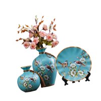 Magideal - 3 Jarrones De Cerámica Para Arreglos Florales, Adornos Creativos, Contenedores Para Plantas, Jarrones Decorativos Para Oficina, Estantería De Granja. Azul