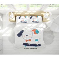Milsleep - 3D Cartoon Animal Perro Patrón Funda De Edredón Set Ropa De Cama Set Funda Nórdica