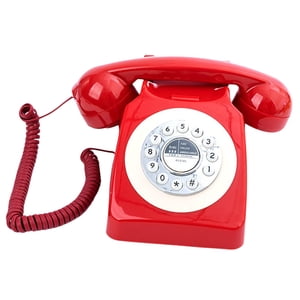 Magideal - Audio Libro De Visitas Teléfono De Boda Diseño Vintage Grabadora De Teléfono Teléfono De Mesa De Diseño Retro Decorativo Para Reunión De Aniversario Rojo