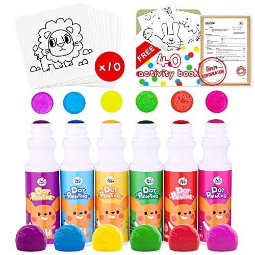 Kit De Marcadores De Puntos Lavables, 6 Colores Marcadores De Pintura De Puntos 2