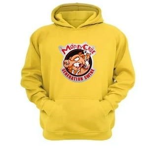 Genérico - Polerón Canguro Motley Crue Amarillo Talla M Unisex