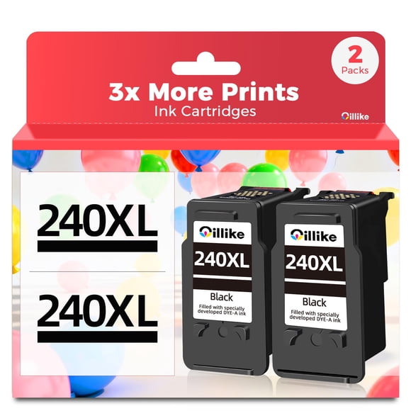 Cartucho de tinta Oillike 240XL negro, paquete de 2, compatible con Canon