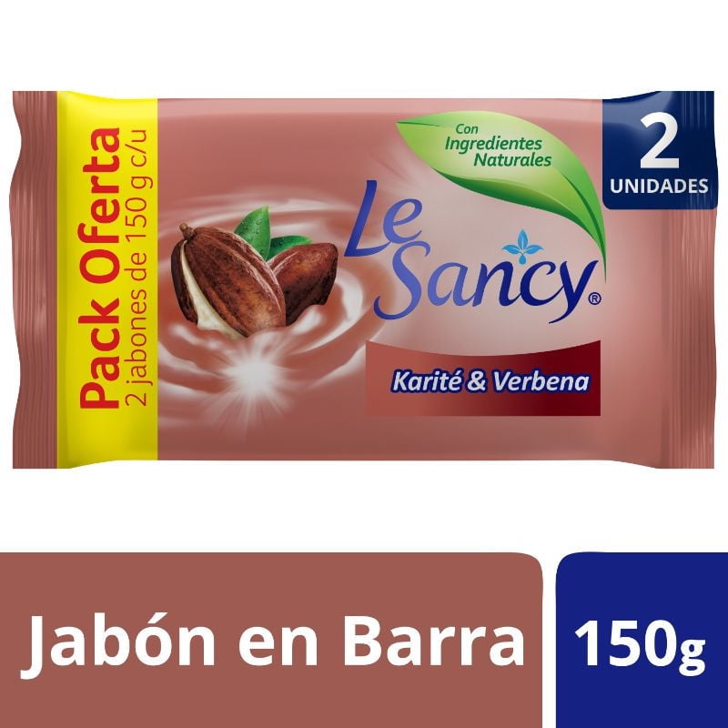 Jabón Barra Karite & Verbena 2 Un 150 gr c/u Le Sancy