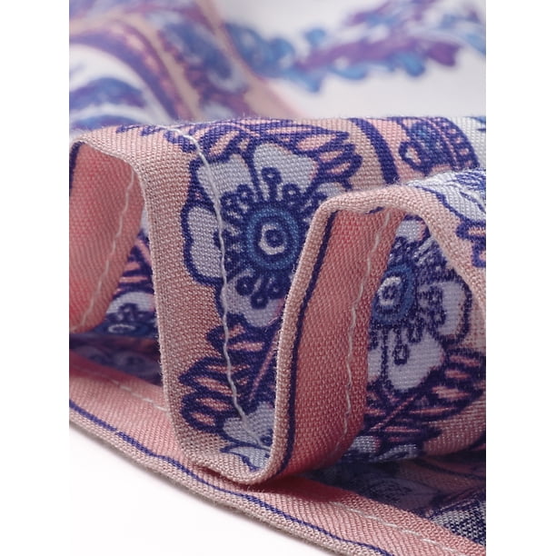 INSPIRE CHIC Falda Maxi de Verano con Bolsillos, Estampado Floral Bohemio, Línea A, Volantes, Cintura Alta Elástica para Mujer, XS Azul Púrpura