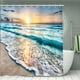 thumbnail image 2 of 1pc Bathroom Rugs Shower Curtain, Sea Wave Pattern Shower Curtain With 12 Plastic Hooks, Bathroom Non-Slip Mat, U Shaped Toilet Mat And Toilet Cover, Bathroom Accessories, Bathroom Decor, Home Decor, 2 of 4