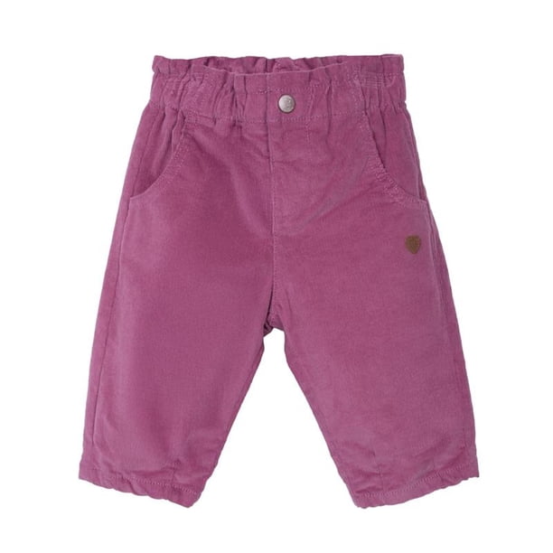 Pantalón Bebé Niña Cotelé Forrado Ciruela