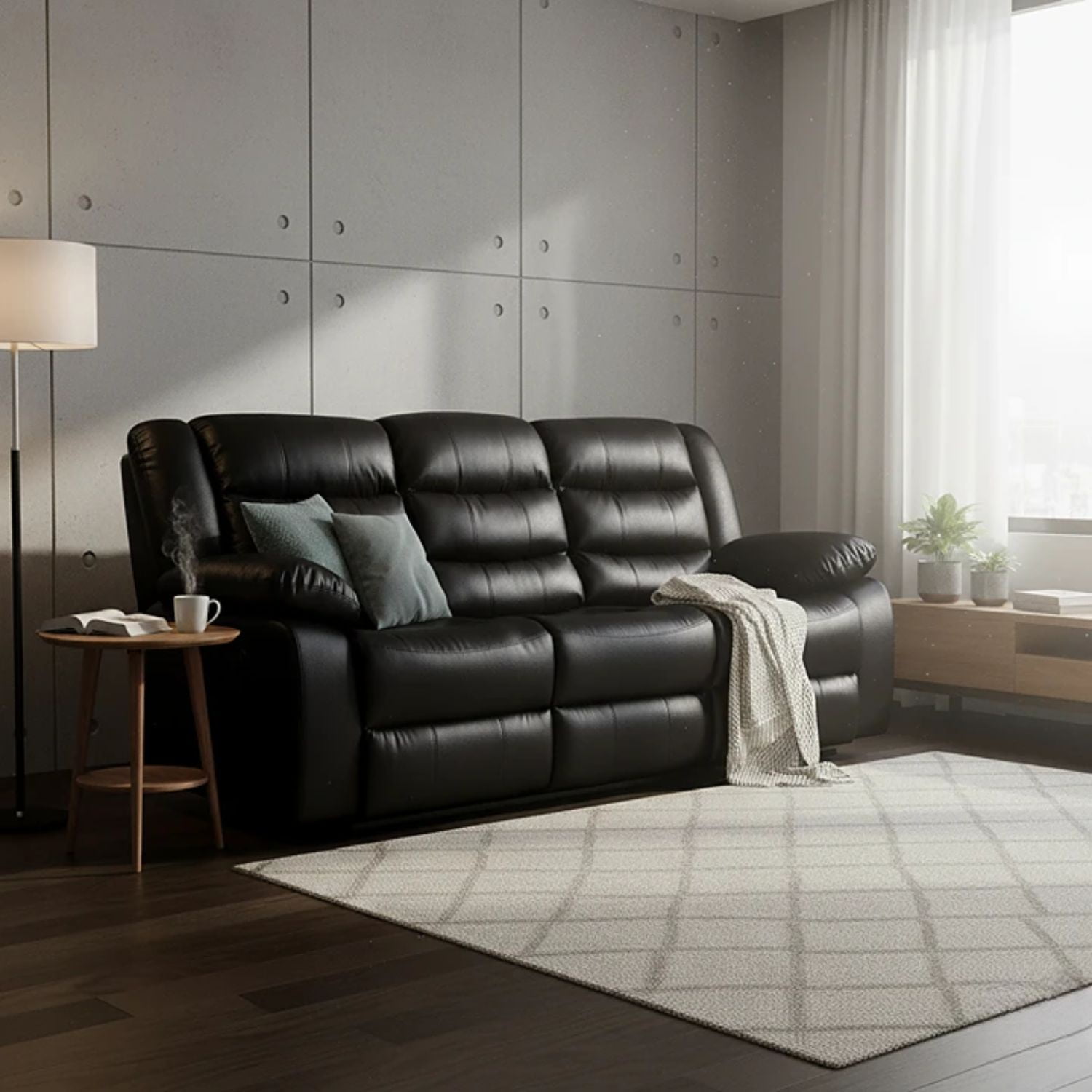 Daniels - Sofa 3 Cuerpos Reclinable Moderno Roma