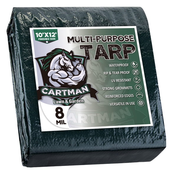 Lona CARTMAN, impermeable, verde, 3 x 4 m, 8 mil de grosor