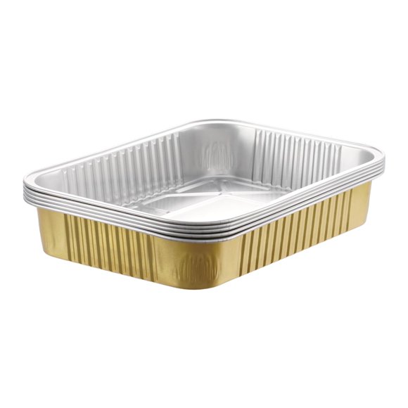 Molde para Hornear BondOnLum de Aluminio Dorado 1200 ml Paquete de 5