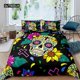 thumbnail image 1 of x1287 Bed SheetsSugar Skull Duvet Cover Luxury Gothic Skeleton Bedding Set Halloween Theme Floral Comforter Cover Twin Full For Girls Kids Teens 3-Piece Bedding Set (1 Duvet Cover + 2 Pillow Shams) nj, 1 of 5