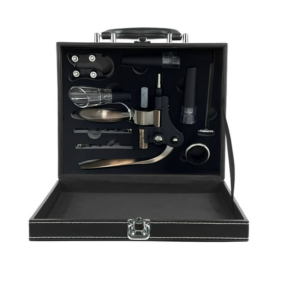 Maletín Set Descorchador De Vino Ecocuero Elegante Cobre