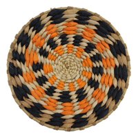 Fliperex - Circulo Decoración De Mimbre Para Pared Casa Terraza Pequeño Naranja