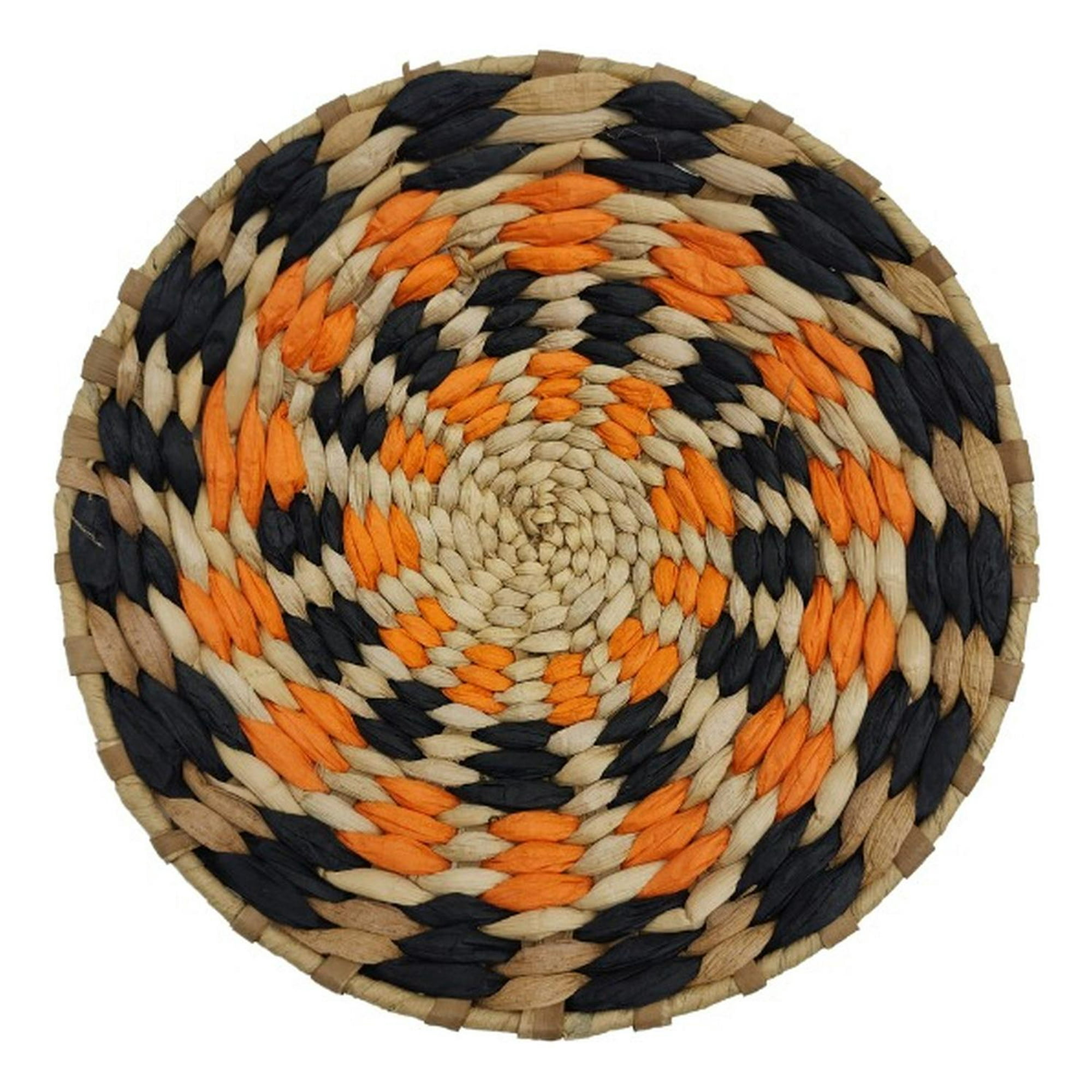 Fliperex - Circulo Decoración De Mimbre Para Pared Casa Terraza Pequeño Naranja