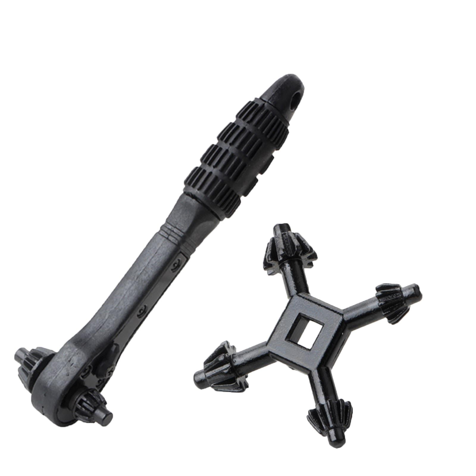 Magideal - 2 Uds Llave De Portabrocas Herramientas De Bricolaje, Llave De Portabrocas De 4 Vías, Llave De Carraca De Portabrocas 2 En 1, Soporte De Llave De Port