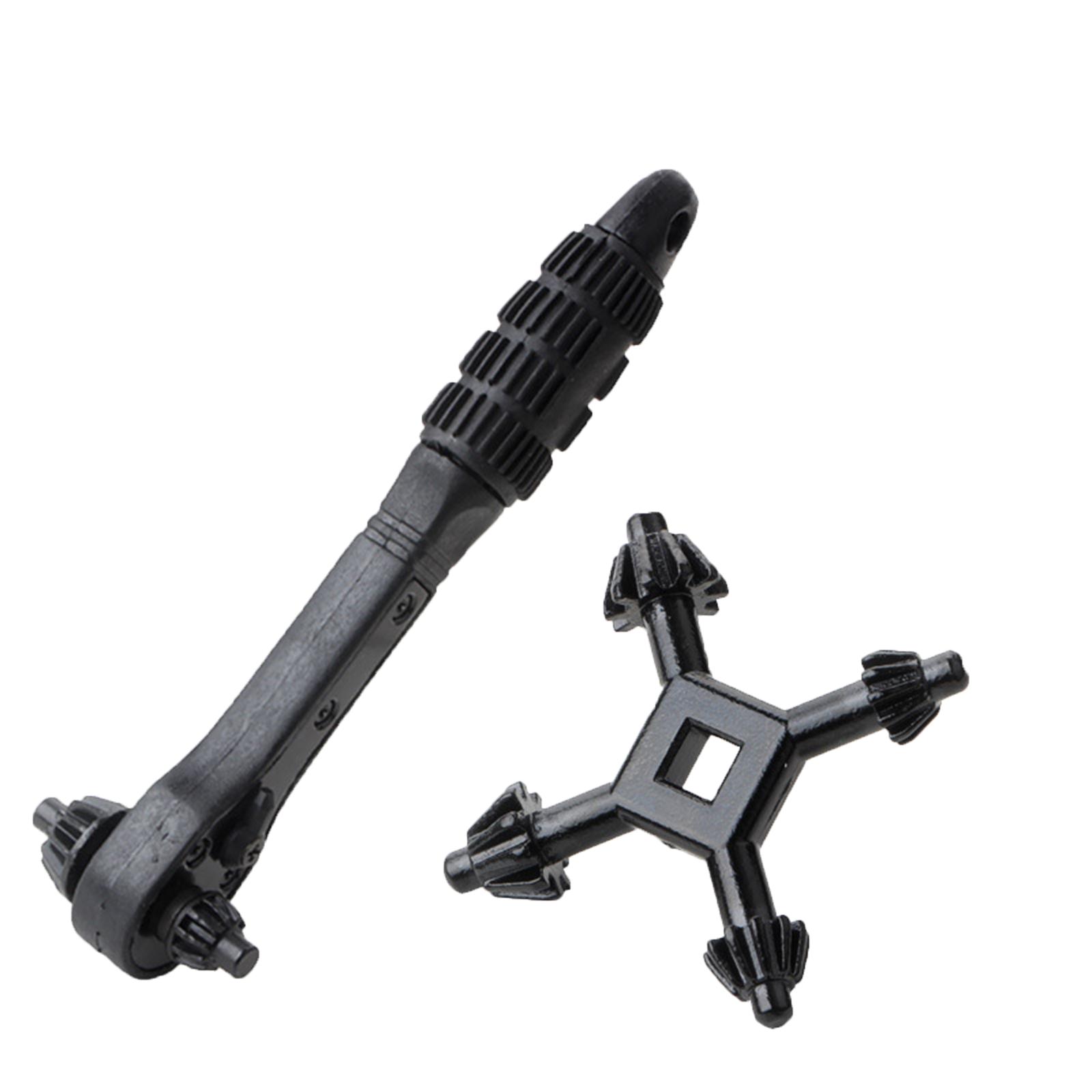 Magideal - 2 Uds Llave De Portabrocas Herramientas De Bricolaje, Llave De Portabrocas De 4 Vías, Llave De Carraca De Portabrocas 2 En 1, Soporte De Llave De Port